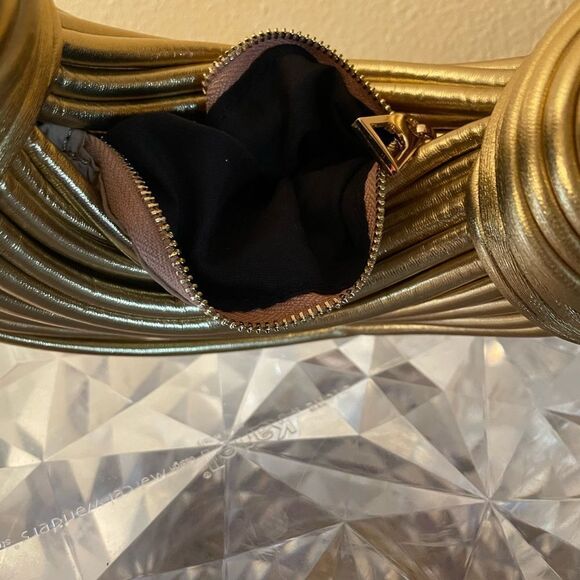 Gold Knotted Circular Womens Handbag Gorgeous Gold - Picture 8 of 13